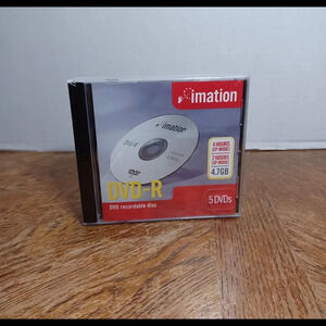 SEALED NEW 5-Packs Imation DVD-R 4.7GB 120 Minute Video Recording Discs Disks.